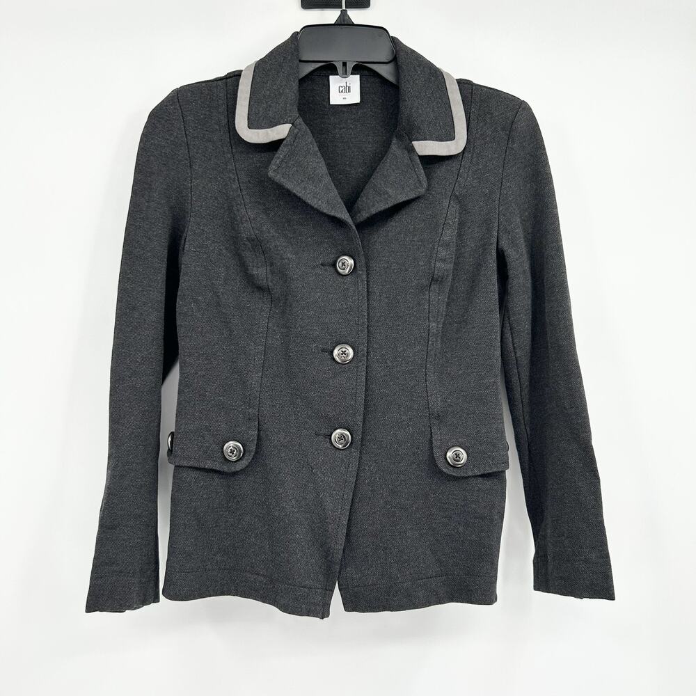 Cabi Style #3030 Gray Stretch Ponte Knit Blazer Jacket Size XS